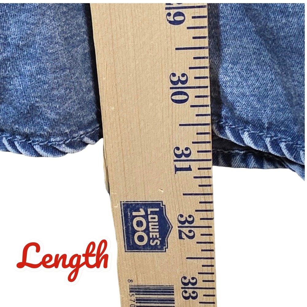 Jane + Delancey Women Blue Acid Wash Button Down Denim Shirt 2X Lyocell - Picture 8 of 9